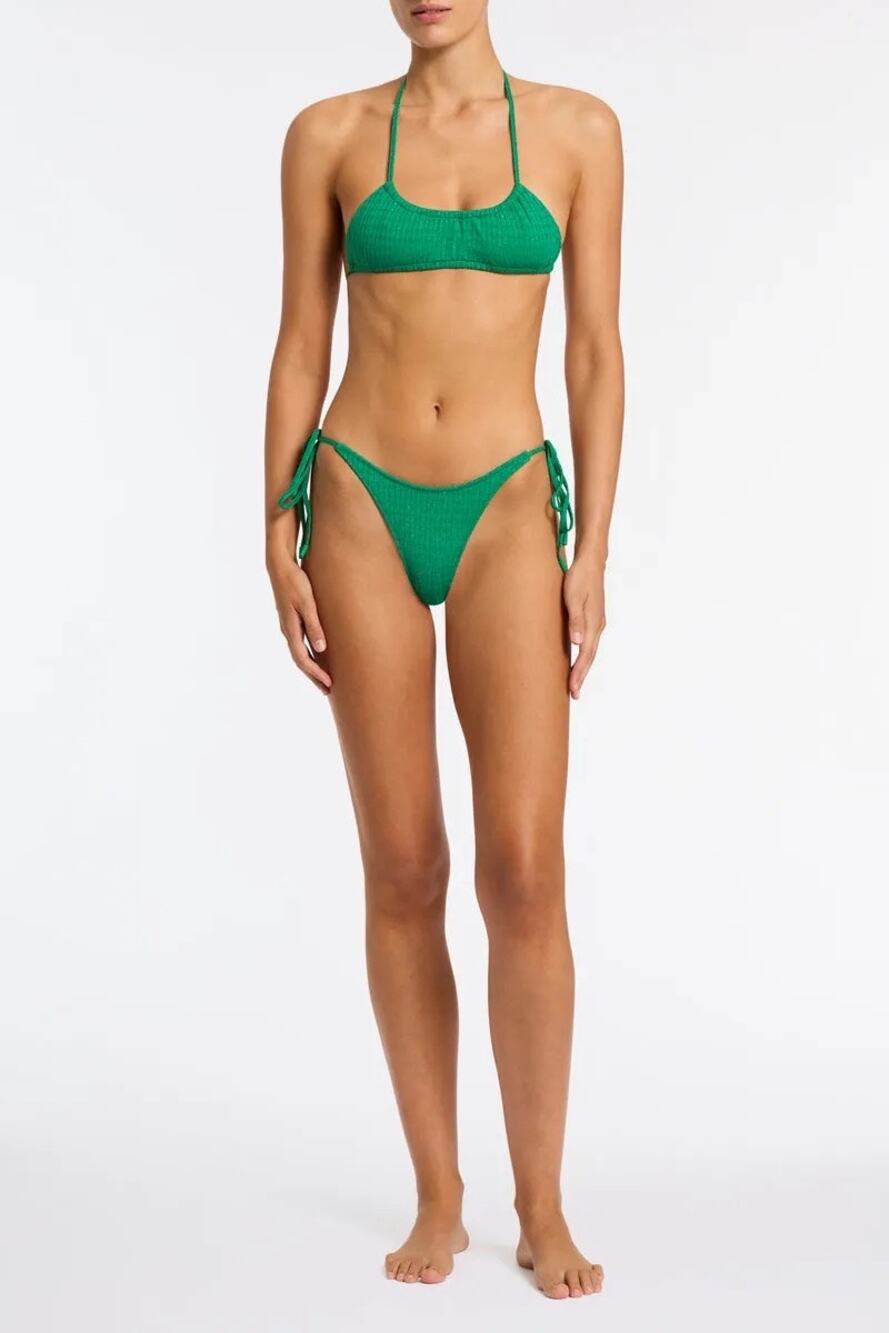 Triangl Swimwear Myrta Lita Green Sparkle Bikini Set Size XL